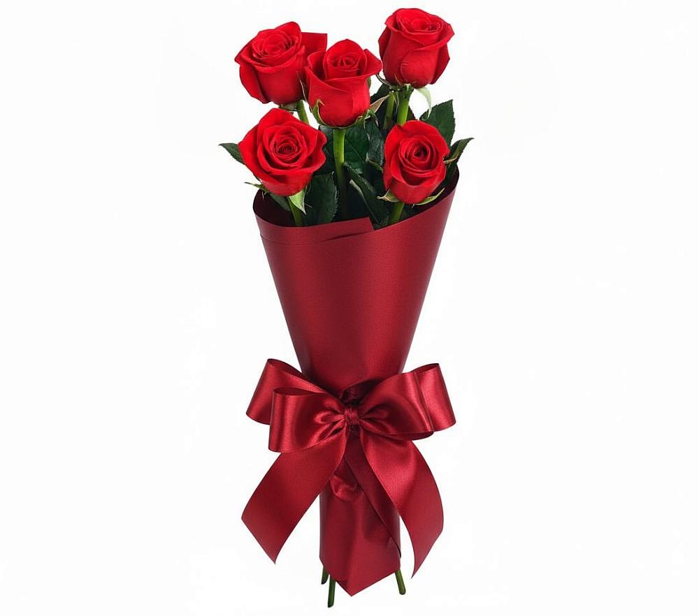 Букет 5 Красных роз Эдлесс Лав в Арамиле