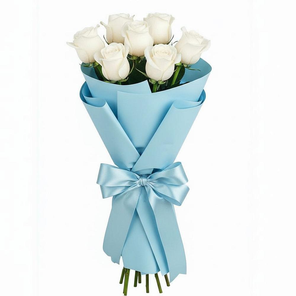 Букет 7 белых роз Проуд в Арамиле