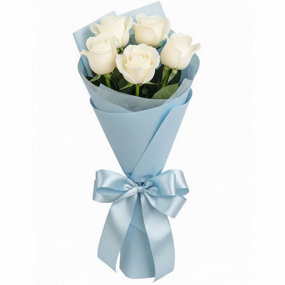 Букет 5 Белых роз Проуд в Арамиле