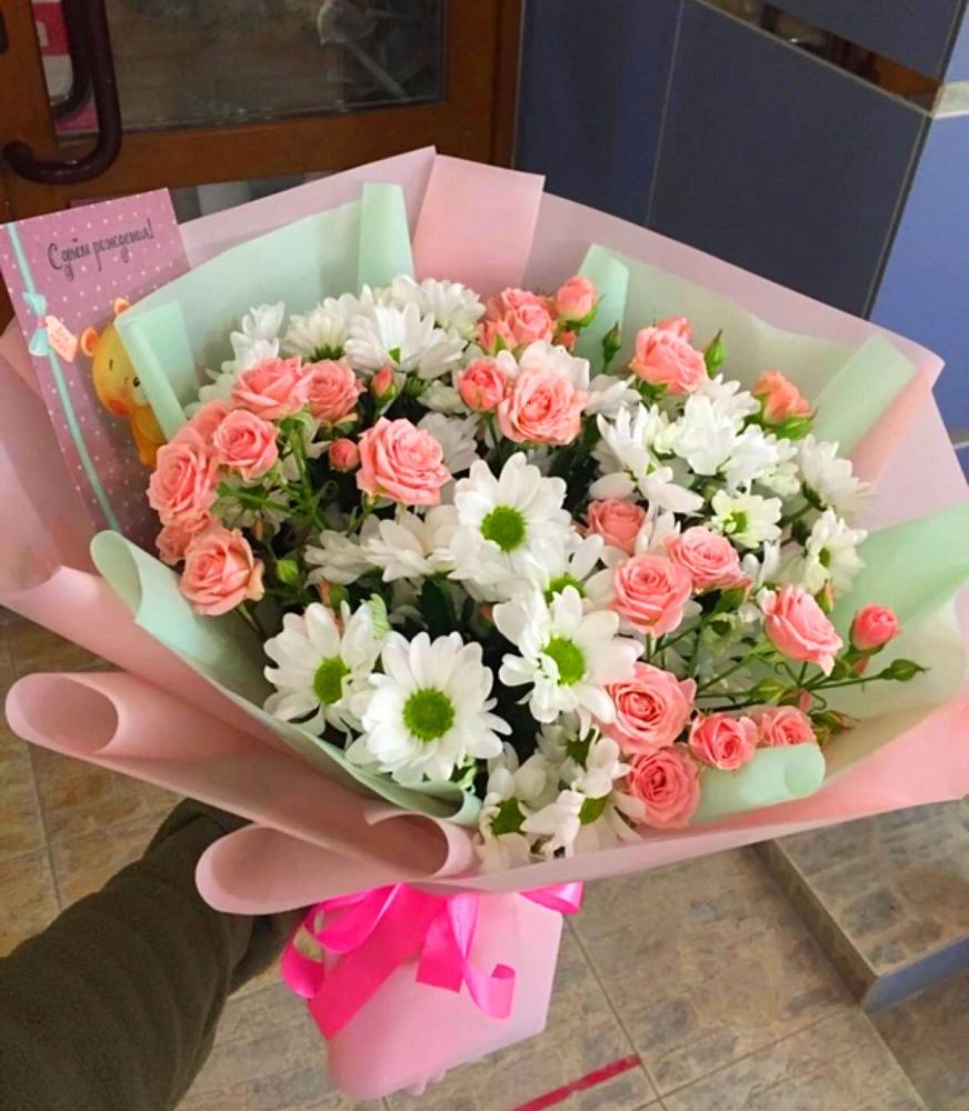 Букет цветов из: Розы и Хризантемы в Арамиле