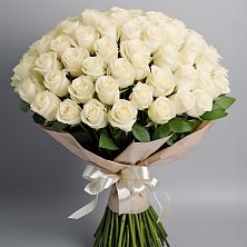 Букет 101 беля роза Белоснежка в Арамиле