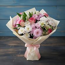 Букет цветов из:  Хризантемы, Альстромерии и Розы #REPLACE_PRED# Арамиле