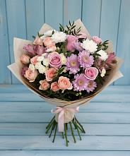 Букет цветов из:  Хризантемы, Розы и Альстромерии в Арамиле