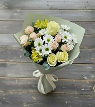 Букет цветов из:  Альстромерии, Розы и Хризантемы в Арамиле
