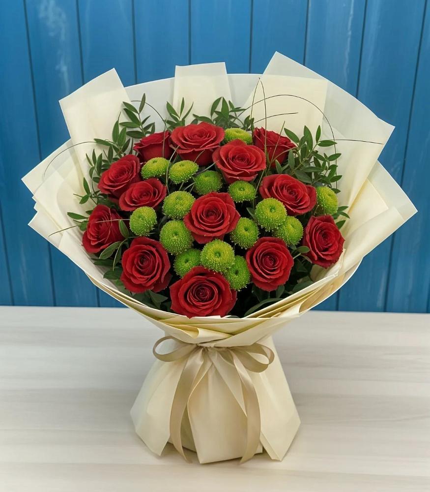 Букет цветов из: Розы и Хризантемы в Арамиле